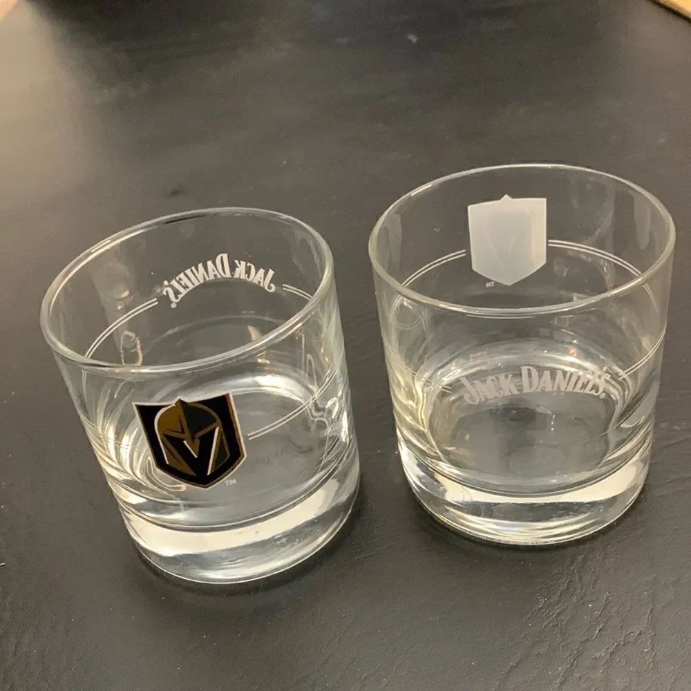 Vegas Golden Knights Jack Daniel’s Whiskey Rocks Cocktail Bar Drink Glass 8 Oz